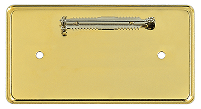 Metal Badge Frame - Gold w/ Pin 1-13/32 x 2-3/4